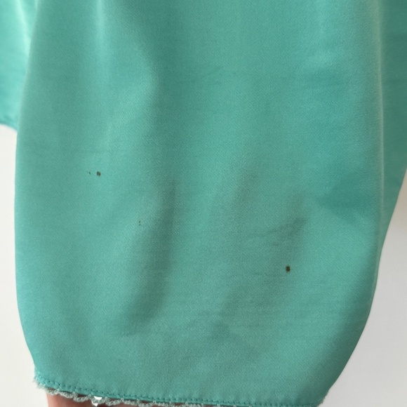 Turquoise Satin Shorts - Picture 3 of 4
